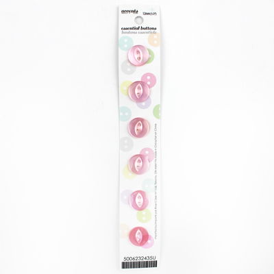 6 x 12mm pink 2 hole button