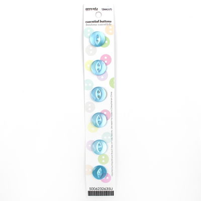 6 x 12mm blue 2 hole button