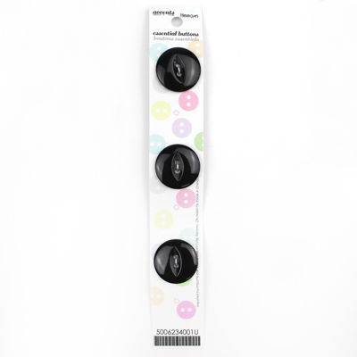 3 x 19mm black 2 hole button
