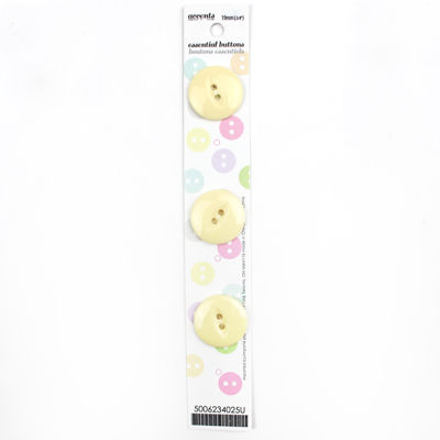 3 x 19mm cream 2 hole button 