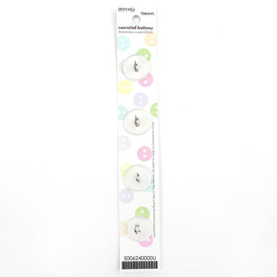 4 x 15mm white 2 hole button