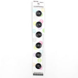 6 x 12mm black 2 hole button