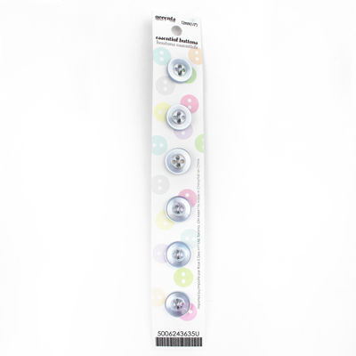 6 x 12mm blue 2 hole button