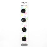 4 x 15mm black 2 hole button