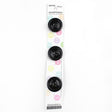 3 x 20mm black 2 hole button