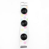3 x 20mm black 2 hole button