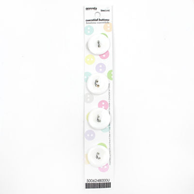 4 x 18mm white 2 hole button 