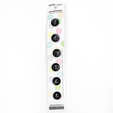 6 x 11mm black 2 hole button