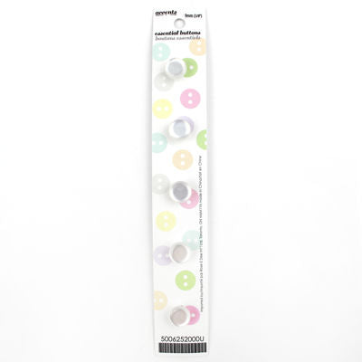 5 x 9mm white button 