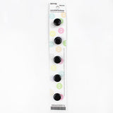 5 x 10mm black button 