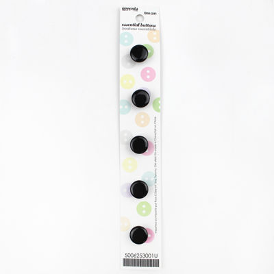 5 x 10mm black button 