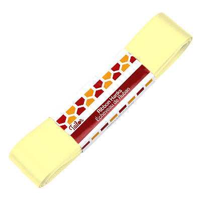 light yellow 25mm wide satin ribbon hank