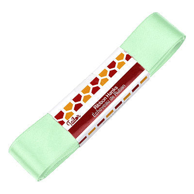 mint green 25mm wide satin ribbon hank