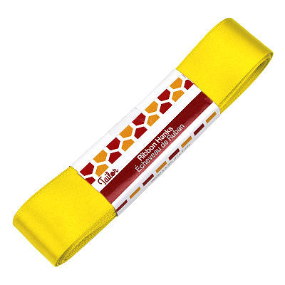 bright yellow 25mm wide satin ribbon hank