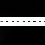 white polyester rubber 25mm button hole elastic