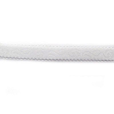 white 14mm nylon spandex lingerie patterned elastic with scalloped edge