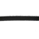 black 14mm nylon spandex lingerie patterned elastic with scalloped edge