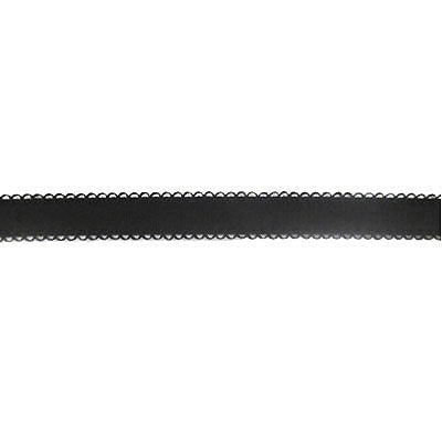 black 12mm nylon spandex lingerie elastic with scalloped edge