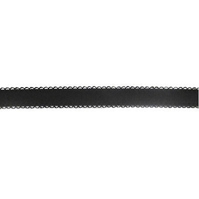 black 12mm nylon spandex lingerie elastic with scalloped edge