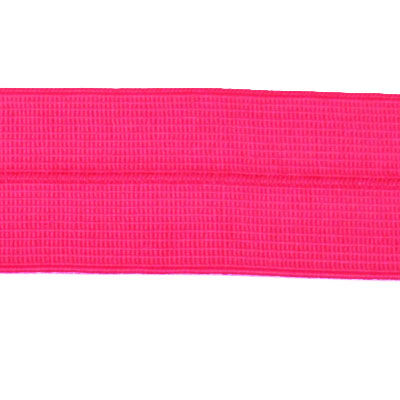 hot pink 25mm nylon spandex folder over elastic