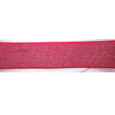 bright pink polyester, latex, and polyvinyl chloride 45mm metallic blend waistband elastic