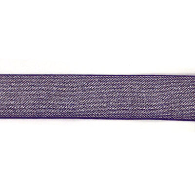 purple polyester, latex, and polyvinyl chloride 45mm metallic blend waistband elastic