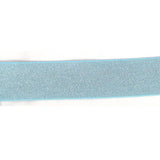 light blue polyester, latex, and polyvinyl chloride 45mm metallic blend waistband elastic