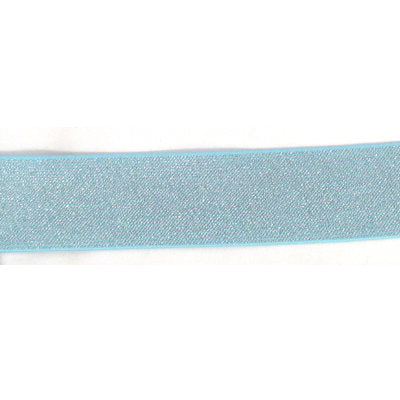 light blue polyester, latex, and polyvinyl chloride 45mm metallic blend waistband elastic