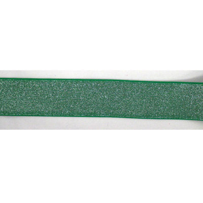 emerald polyester, latex, and polyvinyl chloride 45mm metallic blend waistband elastic