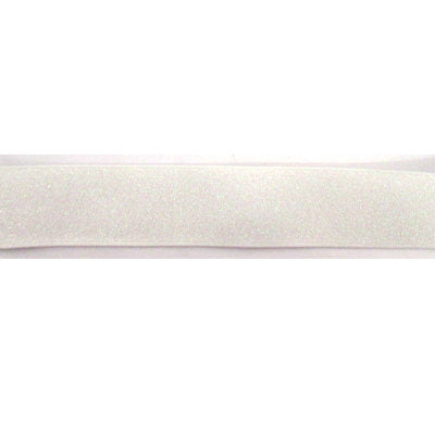 white iridescent polyester, latex, and polyvinyl chloride 45mm metallic blend waistband elastic 