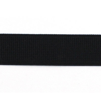 black polyester latex 25mm fine ribbed elastic