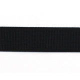 black polyester latex 25mm fine ribbed elastic