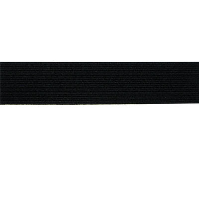 black polyester rubber 25mm braid elastic