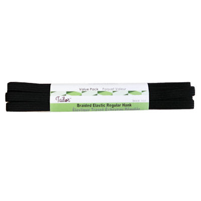 black polyester rubber 6mm braid elastic hank