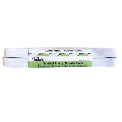 white polyester rubber 10mm braid elastic hank