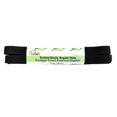 black polyester rubber 10mm braid elastic hank