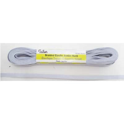 white polyester rubber 6mm braid elastic hank