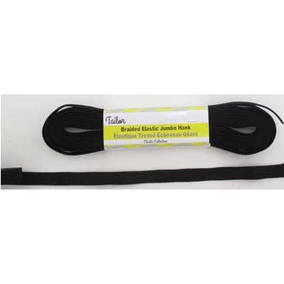 black polyester rubber 10mm braid elastic