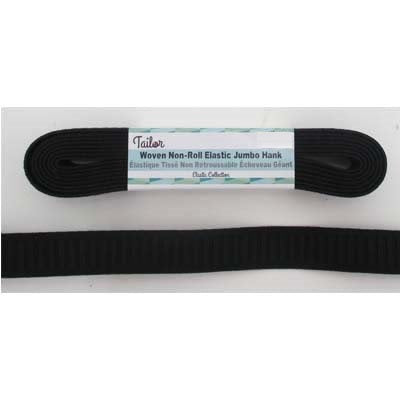 black polyester rubber 19mm non roll woven elastic