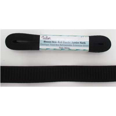black polyester rubber 25mm non roll woven elastic