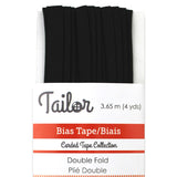 black polyester cotton 8mm bias tape double fold