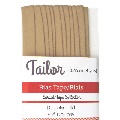 almond polyester cotton 8mm bias tape double fold