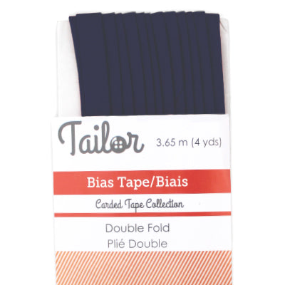 dark navy polyester cotton 8mm bias tape double fold