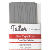 silver polyester cotton 8mm bias tape double fold