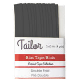 dark grey  polyester cotton 8mm bias tape double fold