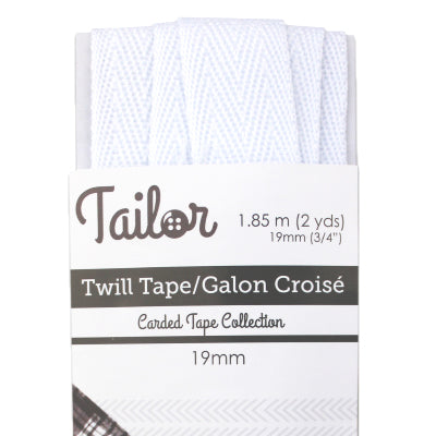 white polyester 19mm twill tape
