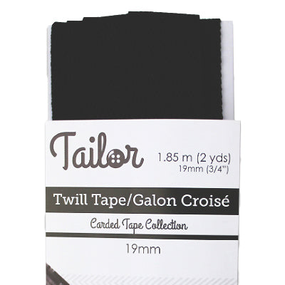 black polyester 19mm twill tape