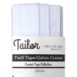 white polyester 25mm twill tape