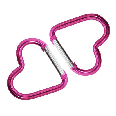 CARABINER HOOK HEART PUSH CLIP 2-PACK