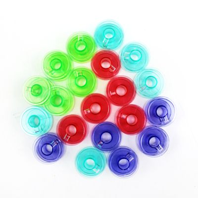 COLOURED PLASTIC BOBBINS (20PCS)